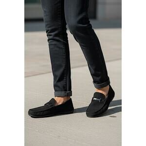 ALDO Flex Genuine Leather Black Loafers Mens Size 13 Reversible Hardware